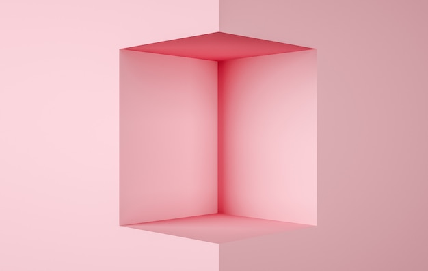 Sfondo di visualizzazione fase di rendering 3D, colore rosa