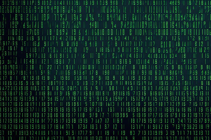 Foto sfondo digitale a codice binario in stile matrice