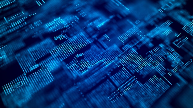 Sfondo digitale astratto Scienza Tecnologia Reti Big Data Link Rendering 3D