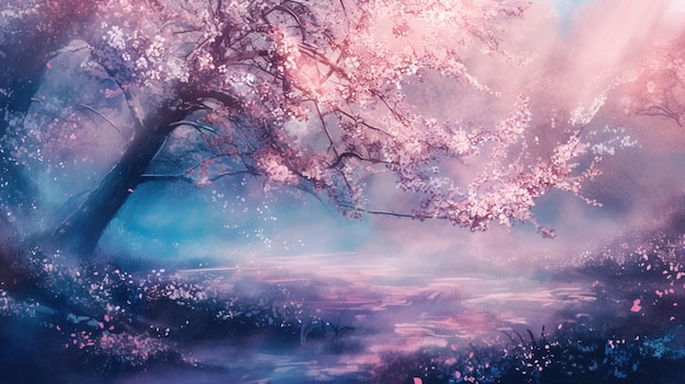 sfondo digitale di fiori di ciliegio