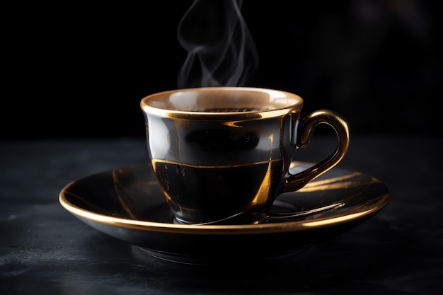 Sfondo dinamico tazza di caffè caldo