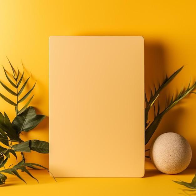Sfondo e superficie giallo caldo minimalista per un prodotto
