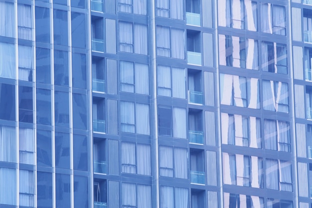 Sfondo edificio alto Lato dell'edificio con toni blu