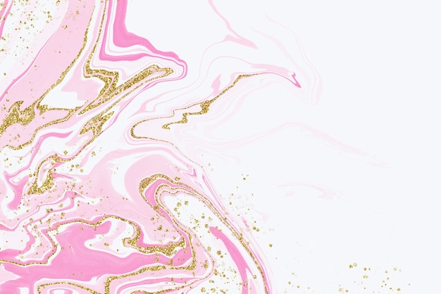 Sfondo effetto flusso di marmo liquido rosa e oro