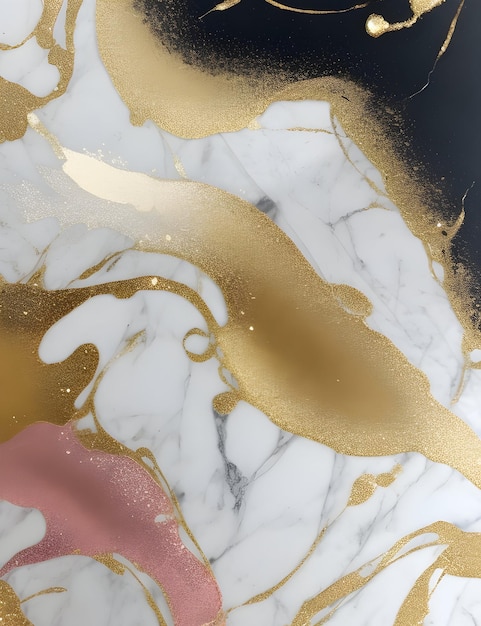 Sfondo effetto marmo dipinto a mano con oro