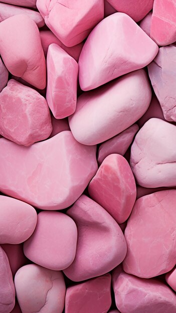 Sfondo estetico di pietre rosa organizzato