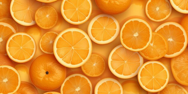 Sfondo fatto di fette d'arancia fresche con intelligenza artificiale generata