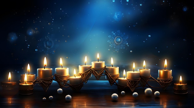 Sfondo felice di Hanukkah con le candele Menorah