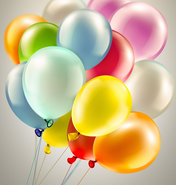 Foto sfondo festivo leggero con palloncini colorati luminosi