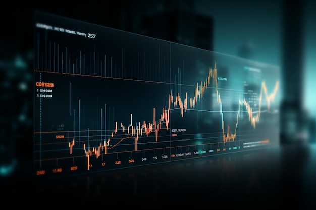 Sfondo finanziario futuristico con un modello infografico del mercato azionario del grafico dei dati