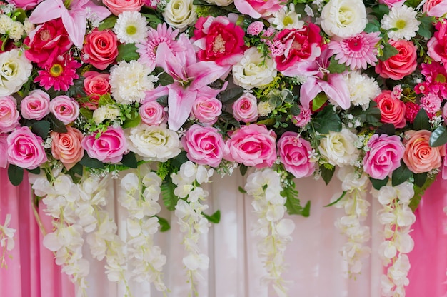sfondo fiore, decorazione di nozze fondale, motivo rosa, sfondo colorato, mazzo di fiori