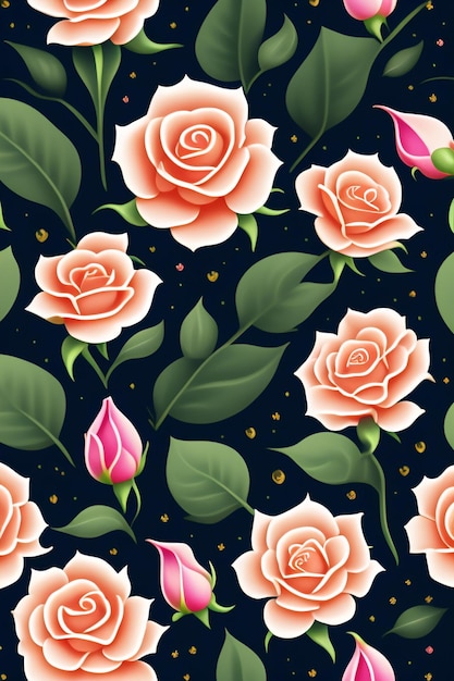 Sfondo fiore Motivo floreale Fiori colorati elementi illustrazione astratta Ai generato