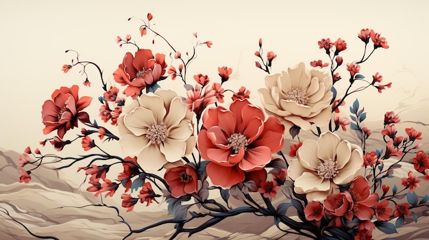 sfondo floreale acquerello con fiori