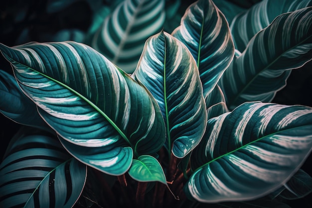 Sfondo foglia di Calathea Illustrazione AI Generativo