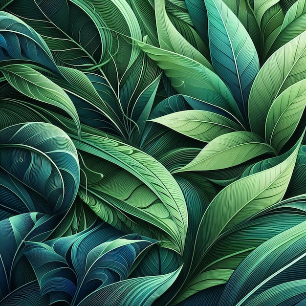 sfondo foglia natura modello illustrazione pianta sfondo design astratto una vibrante natura verde carta da parati illustrazione