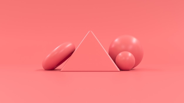 Sfondo Forme Geometrico Colore Rosa Minimalista Realistico Morbido