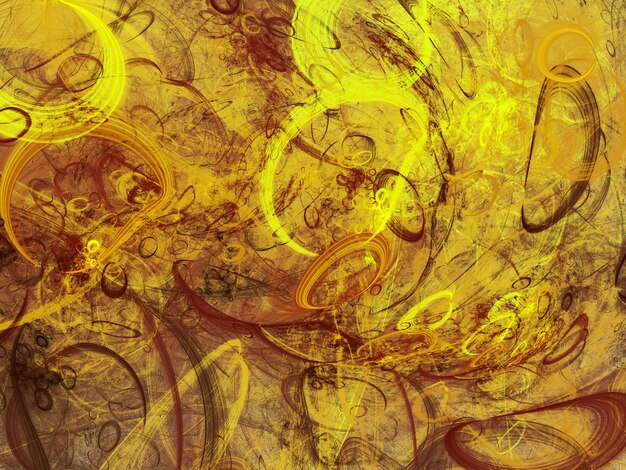 sfondo frattale astratto giallo illustrazione di rendering 3D