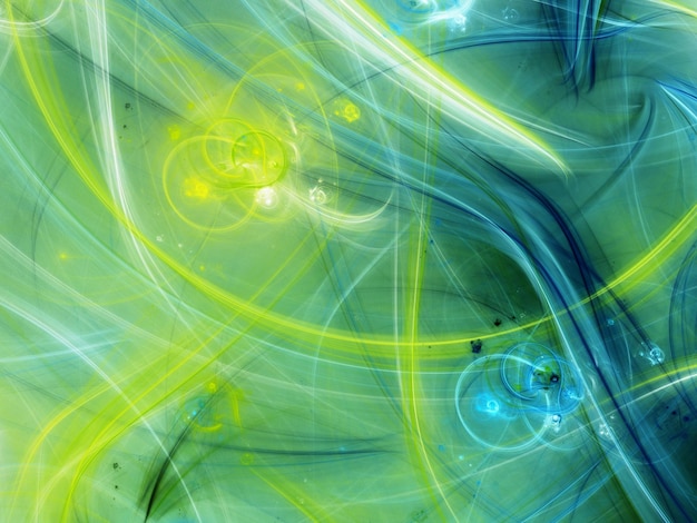 sfondo frattale astratto verde illustrazione di rendering 3D