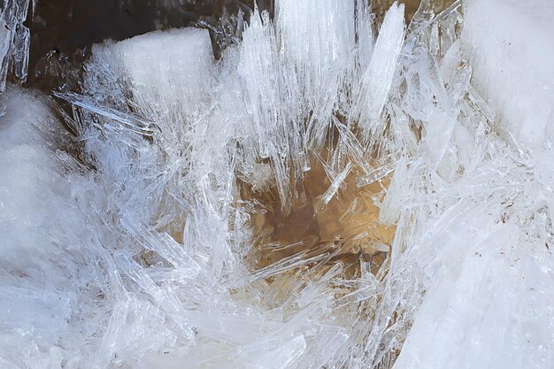 sfondo freddo ghiaccio rotto, gelo di cristallo inverno neve astratta