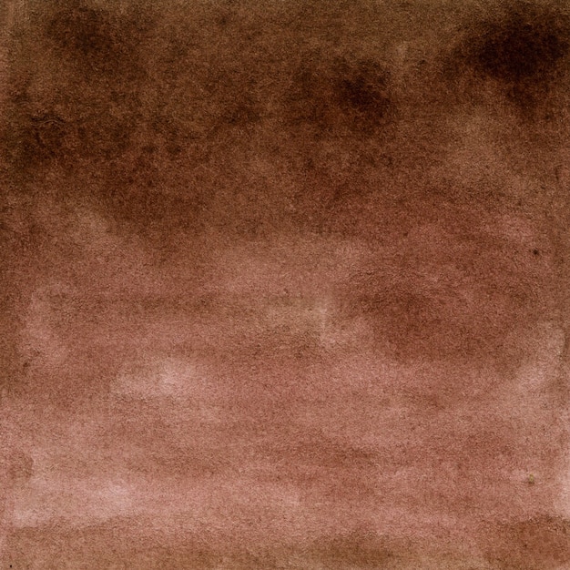 Sfondo full frame di tela dipinta con acquerello marrone con trama maculata irregolare. Illustrazione disegnata a mano