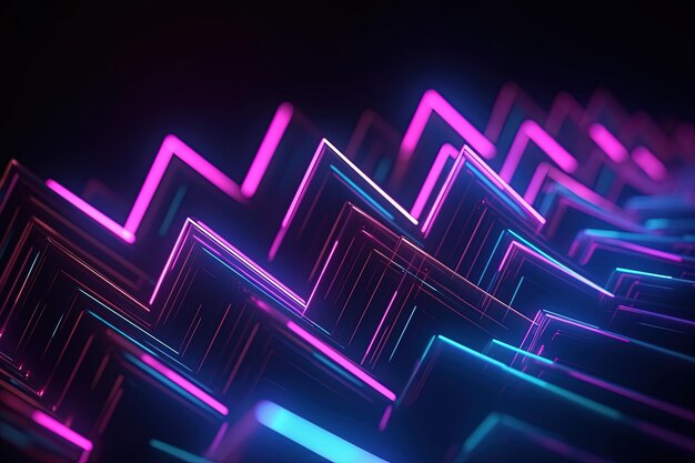 sfondo futuristico astratto con neon rosa blu brillante in movimento onda ad alta velocità Linee a zigzag e b