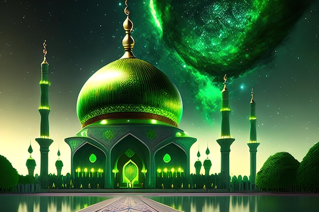sfondo galassia moschea verde