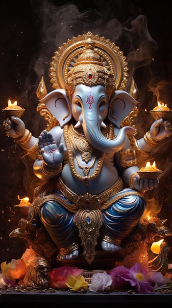 Sfondo Ganesha Il Signore della Saggezza Dio indù Ganesha