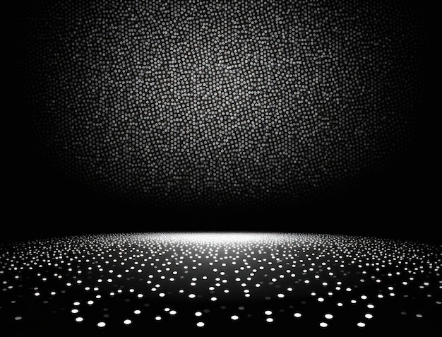 Sfondo geometrico astratto in bianco e nero con puntinismo a forme di punti creato con la tecnologia generativa AI