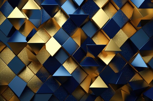 Sfondo geometrico blu e oro