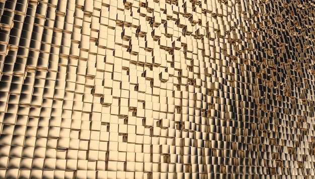 Sfondo geometrico mosaico cubico oro