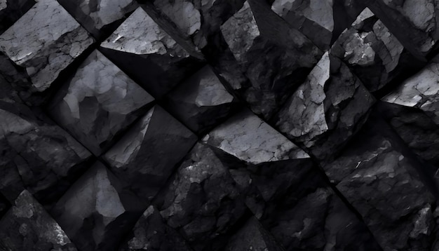 sfondo geometrico nero e grigio a forma di pietra e roccia