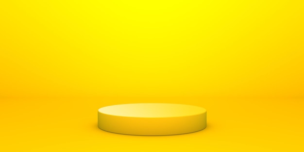 Sfondo giallo 3d display prodotto scena podio con piattaforma moderna e minimalista rendering 3d bac