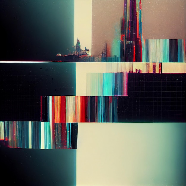 Sfondo glitch astratto tecnologia glitch retrò video vhs wallpaper 4k