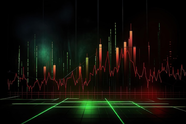 sfondo grafico azionario verde e rosso sfondo aziendale investimenti finanziari