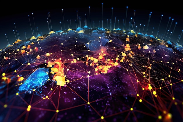 sfondo grafico Business e crescita economica su una rete aziendale globale