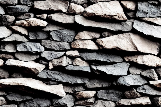 Sfondo grigio scuro nero ardesia Sfondo muro di pietra impilato orizzontale Panorama di sfondo nero moderno muro di pietra e patternBlack mattoni texture ardesia