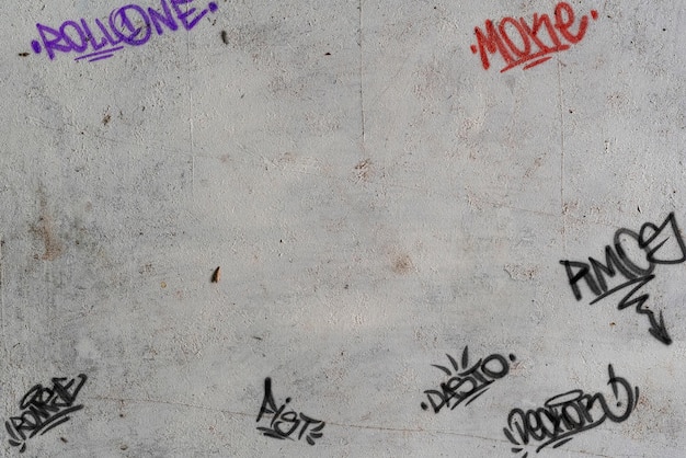 Sfondo grunge con graffiti vernice spray tag street art copia spazio