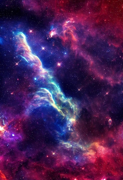 Sfondo HD del rendering 3D della nebulosa della galassia delle stelle spaziali