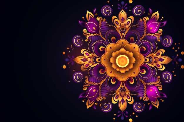 sfondo illustrato vettoriale colorato di Diwali mandala rangoli