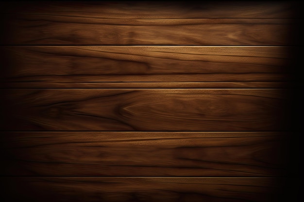 Sfondo in legno scuro con un realistico motivo a venature in legno IA generativa