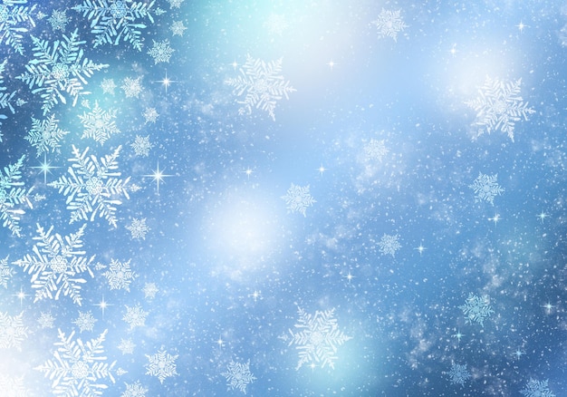 Sfondo invernale con fiocchi di neve per il tuo design.