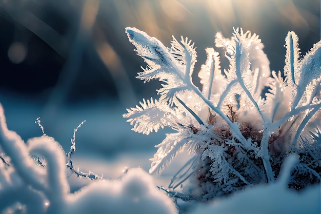 Sfondo invernale di neve e gelo