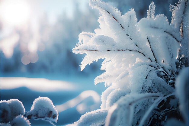 Sfondo invernale di neve e gelo