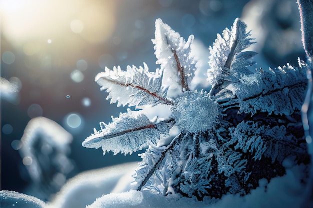 Sfondo invernale di neve e gelo