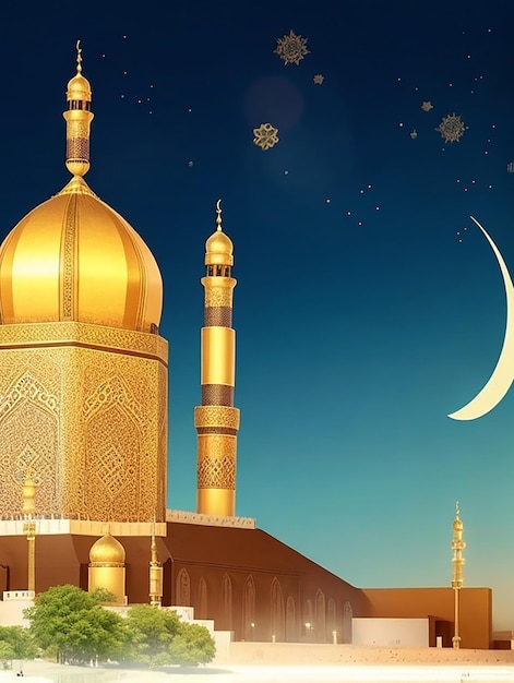 Sfondo islamico adatto per i saluti Eid fitradha Muharram Ramadan