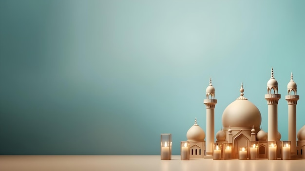 Sfondo islamico con spazio di copia vuoto buono per un evento speciale come il ramadan o eid alfitr