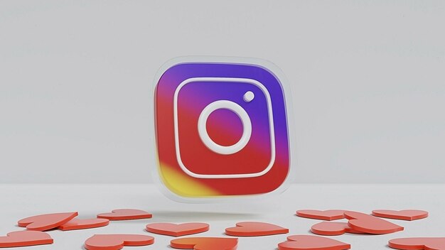 sfondo logo instagram 3d