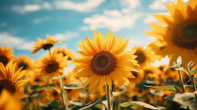 Sfondo lunatico cinematografico inclinato del girasole