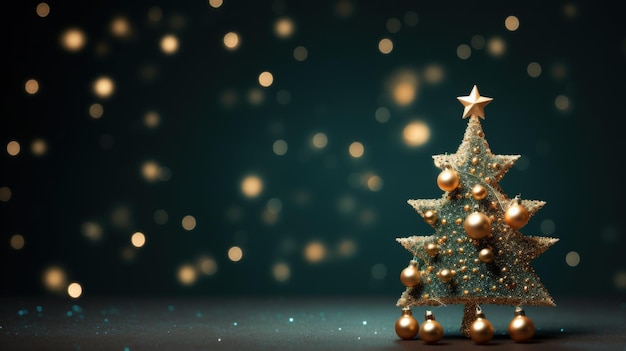 Sfondo minimalista bellissimo albero di Natale magico con spazio per il testo