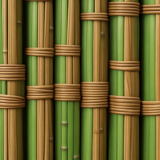Sfondo naturale di rami di bambù intrecciati Parete semplice in bambù di tono marrone o sfondo con struttura di recinzione in bambù per interni o esterni
